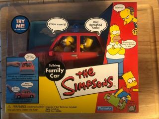 " The Simpsons " Family Car Interactive Playmates Set W/figures E2