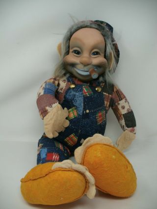 Vintage Rushton Doll Plush Toy Rubber Face Hobo Bum Cigar 22 "