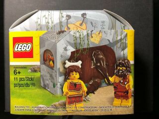 Lego 5004936 Caveman & Cavewoman Cave Set Minifigures Stone Age Nib