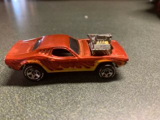 1970 Mattel Hot Wheels Roger Dodger Plymouth Dodge Cuda Red Yellow Flame