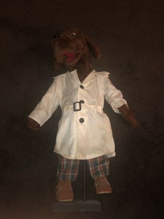 Vintage Mcgruff The Crime Dog Puppet Plush Detective 26 " Trench Coat With Stand