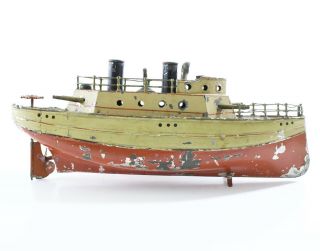 Carette,  Fleishmann,  Bing Antique Ca.  1900s Toy Boat 10” - 11 " German Tin