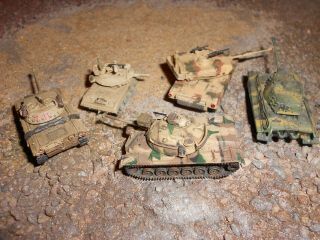 5 military tanks 1:144 Patton M551 King Tiger Dragon Cando Pocket Army Abrams 3