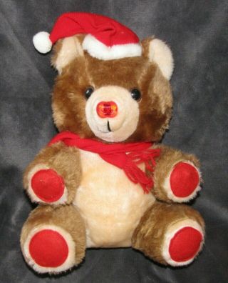 House Of Lloyd Plush Teddy Bear Musical Vintage Christmas Stuffed Animal Toy 11 "