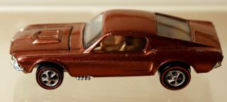 Dte 1968 Hot Wheels Redline 6206 Metallic Copper Custom Mustang W/brown Int