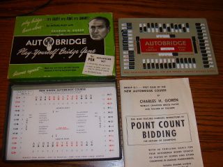 1950 Charles H.  Goren Autobridge Play/teach Yourself Bridge Game