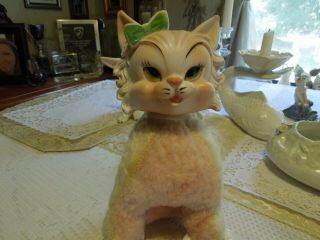 Vintage My Toy Rushton Plush Stuffed Rubber Face Kitten Cat 1950 