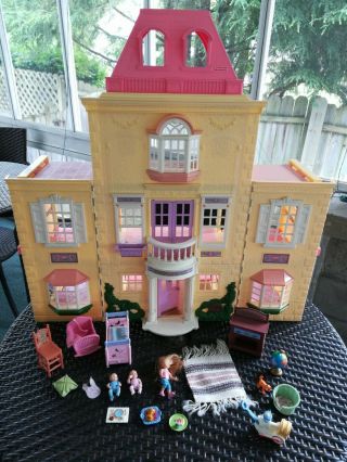 Fisher Price 2005 Vintage Loving Family Grand Mansion Twin Time Dollhouse & Acc