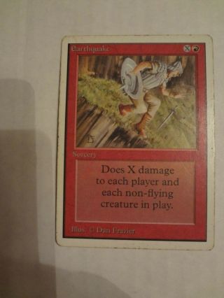 Mtg Magic The Gathering Card Unlimited Earthquake Vintage Red Rare X1