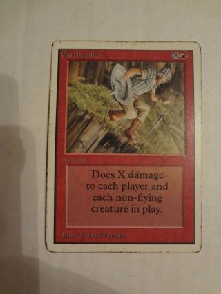 MTG MAGIC THE GATHERING CARD UNLIMITED EARTHQUAKE VINTAGE RED RARE X1 3