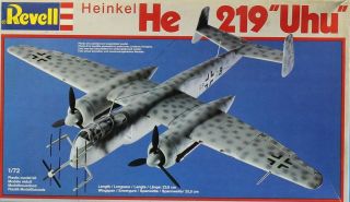 Revell 1:72 German Heinkel He 219 Uhu Plastic Aircraft Model Kit 4127u
