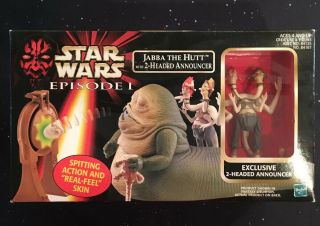 Star Wars Episode 1 Jabba The Hutt With 2 - Headed Announcer 1999