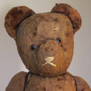 Vintage 18 " Articulated Brown Teddy Bear Early 1940 