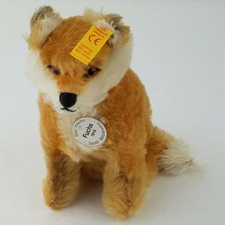 Historic Steiff Miniature Fuchs 1916 Sitting Fox Tags Button Rare