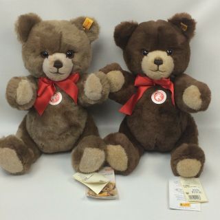 Steiff Petsy Bears 2006 Brown 012587 And Caramel 012426 Jointed