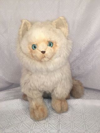 Vguc - Htf - Rare - 16” Hansa Standing Crème Kitten Poseable Plush Toy Cat High