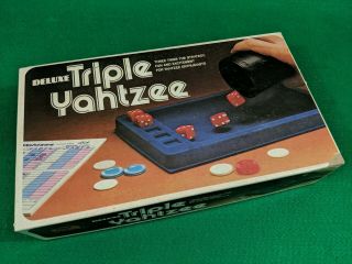 Vintage 1978 Deluxe Triple Yahtzee Game E.  S.  Lowe