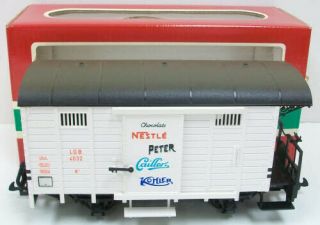 Lgb 4032 Nestle Peter Caillers Chocolate Boxcar W/plastic Wheels Ln/box