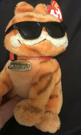 Ty Beanie Baby Garfield Cool Cat 6 " Inch Plush 2004 W/sunglasses With Tags