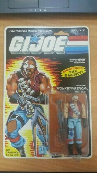 Vintage 1985 G.  I.  Joe The Enemy Monkeywrench 100 Complete With Full File Card