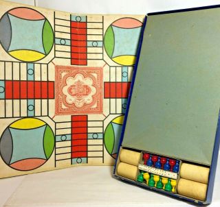 Vtg 1946 Parcheesi Board Game Selchow & Righter Gold Seal Edition