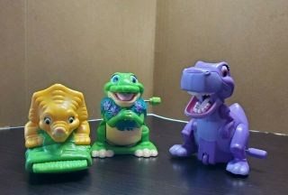 Set Of 3 Burger King Land Before Time Toy Figures Cera Chomper Ducky
