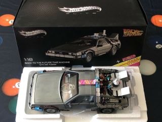 Hot Wheels 1:18 Back To The Future Time Machine With Mr.  Fusion,  Hoverboard
