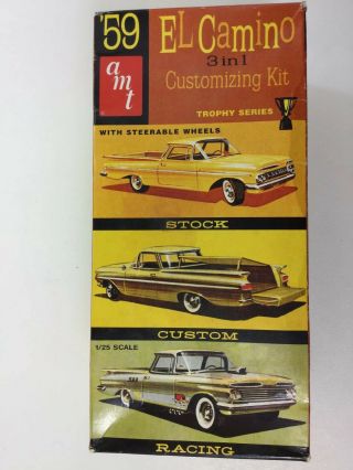 Amt/ertl 1959 Chevy El Camino 1/25 Scale Plastic Model Kit 8669 3 In 1