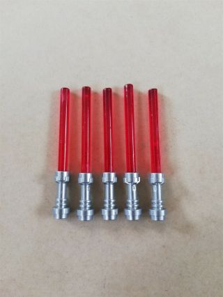 Lego - Bluk Starwars Trans Red Light Sabers Packs Weapons For Minifigures