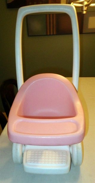 Vintage Little Tikes Pink & White Child Size Baby Doll Stroller Buggy - Vguc