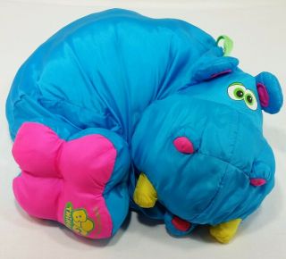 Fisher Price Big Things Blue Hippo Plush Puffalump Style Soft Toy Vintage 1994