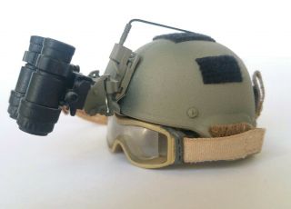 1/6 Scale Fbi Hrt Hostage Rescue Team Mich 2000 Helmet & Nvg Set -