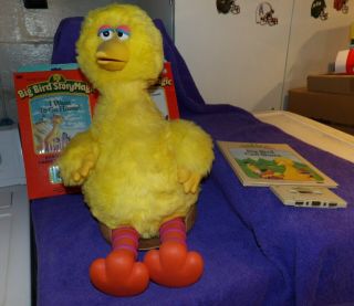 Big Bird Story Teller Magic Animated Toy Cassette Player Sesame Street Vtg Nest