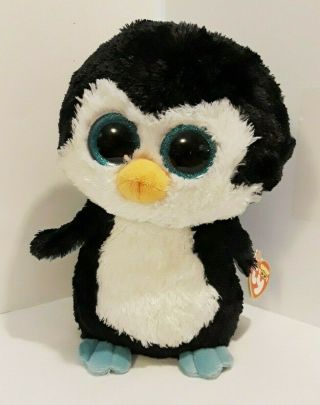 Ty Beanie Boo Waddles The Penguin Medium 9 " Plush