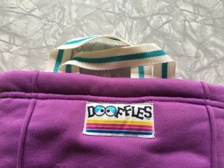 1988 Dooffles Purple Large Size Plush Tote Bag Toy Doll Imagination Factory 2