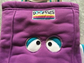 1988 Dooffles Purple Large Size Plush Tote Bag Toy Doll Imagination Factory 3