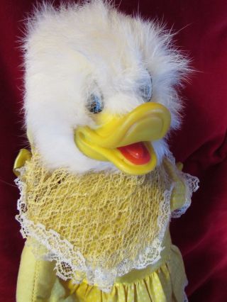 Vintage Plush Rubber Face Duck Doll Rare Fur Head 15 " Gund Disney Kersa Rushton