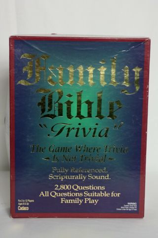 Cadaco 1994 Family Bible " Trivia " Game Complete Barely