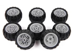 Lego Technic Wheels Set Of 8 Tire 42 X 26 Mm Large Tyre Car Truck Lorry