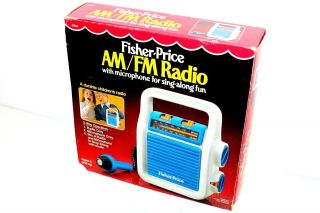 Vintage Fisher - Price Am/fm With Microphone For Singing Along Fun 1985 Hong Kong
