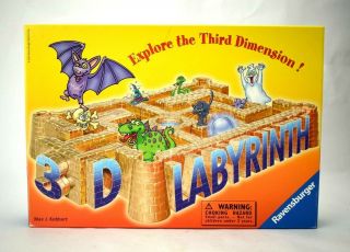 Vintage Boardgame 3d Labyrinth Game Ravensburger 2002 3d Ages 4,  2 To 4 Players