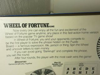 Vintage Wheel of Fortune Board Game 1985 by Pressman,  Gently. 2