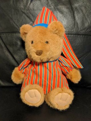 - Avon Sherman Bedtime Teddy Bear Plush Striped Pjs Sings " Dream With Me "