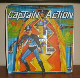 1967 Ideal Captain Action Vinyl Headquarters & Carrying Case 12 " 1/6 Scale