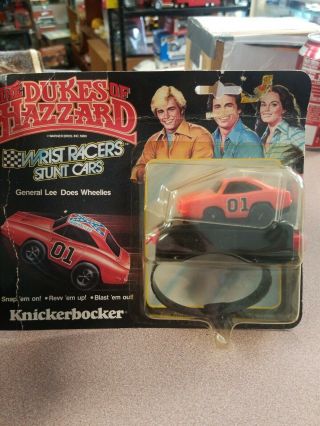 On Card Vintage 1980 Knickerbocker Dukes Of Hazzard Wrist Racers Stunt Car.