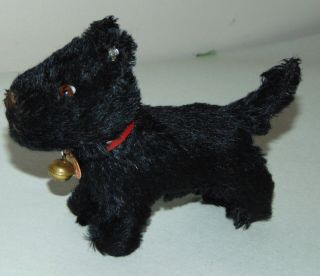 Vintage Mohair Steiff Dog Scotty Scottish Terrier Button In Ear