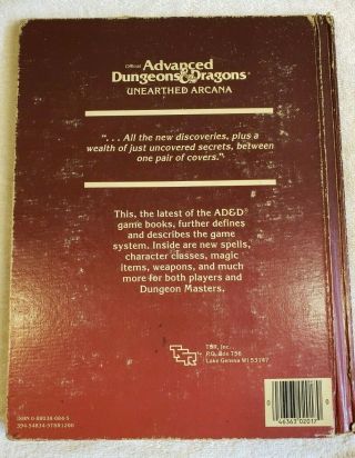 Advanced Dungeons and Dragons Unearthed Arcana AD&D - VINTAGE 2