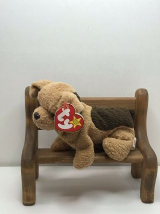 Ty Beanie Baby Tuffy The Dog With Tag Retired Dob: October 12th,  1996
