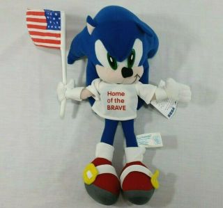 Sonic The Hedgehog Plush Patriotic American Flag Usa Toy Network Sega Rare Toy