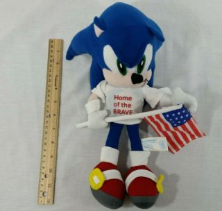 Sonic the Hedgehog Plush Patriotic American Flag USA Toy Network Sega Rare Toy 3